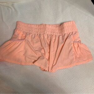 Free people get your flirt on lined shorts in pastel peach